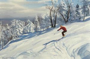 ETTINGER Churchill 1903-1985,Skiing,Santa Fe Art Auction US 2023-11-11