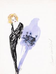 EULA Joe 1925-2004,"Bacall Sweet Bird." Portrait of Lauren Bacall,Swann Galleries US 2022-08-18