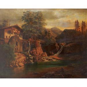 EULER Carl 1815,Mountain Landscape with a Watermill and a Figure F,1879,William Doyle US 2010-09-15
