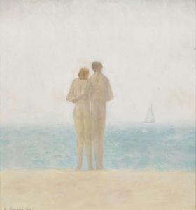 EURICH Richard Ernest 1903-1992,Nude Couple on Beach,1986,Freeman US 2024-04-17