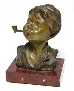 EUROPEAN SCHOOL,Bust of Young Man with Pipe,c.1800,Clars Auction Gallery US 2015-06-28