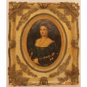 EUROPEAN SCHOOL (XIX),Portrait of prominent woman with gold necklace,Kamelot Auctions US 2018-06-13