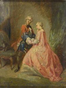 EUSTACHE LORSAY Louis Alexandre 1822-1871,Couple en costume du XVIIIe siècl,1849,Etienne de Baecque 2021-11-29