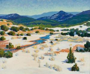 EUSTON Jacob Howard,Blue Water near Arroyo Hondo, New Mexico,1920,Swann Galleries 2020-09-17