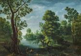 EVANGELIST DORFMEISTER Johann 1742-1765,Bewaldete Flusslandschaft mit Angler,im Kinsky Auktionshaus 2012-11-13
