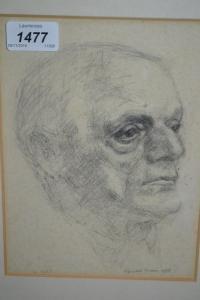 EVANS Handel 1932-1999,Portrait of a man,1955,Lawrences of Bletchingley GB 2016-11-29