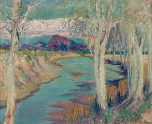 EVANS Jessie Benton 1866-1954,Aspens Along the River's Edge,1922,Skinner US 2017-11-17
