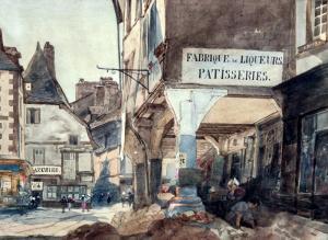 evans john w 1855,Street scene in Dinan, France,Martel Maides GB 2013-03-14