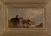 EVANS Joseph R 1860-1870,landscape with wagon and oxen,Pook & Pook US 2007-10-26