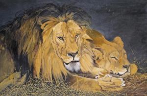 EVANS Liew 1900-1900,Resting lions,1924,Woolley & Wallis GB 2013-06-05