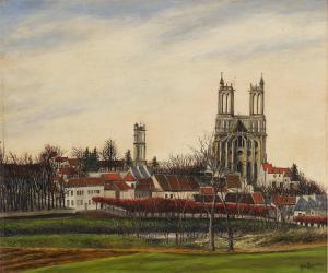 EVE Jean 1900-1968,The Cathedral at Mantes,1930,Sotheby's GB 2024-03-05