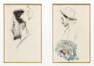 EVENEPOEL Henri Jacques 1872-1899,Portrait studies of a man,De Vuyst BE 2024-03-02