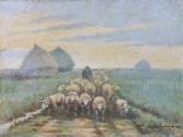 EVENO Edouard 1884-1980,Berger et moutons près des meules,Auxerre Enchères FR 2019-04-07