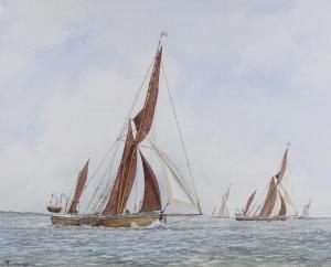 Everard Alan,sailing barges and boats at low tide,Burstow and Hewett GB 2019-04-17