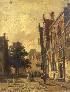 EVERSEN Adrianus 1818-1897,A town scene with elegant people strolling,1859,Christie's GB 2003-01-21