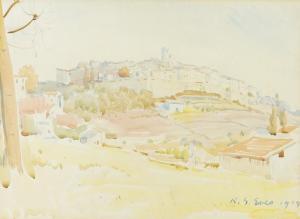 EVES Reginald Grenville,A European hilltop town,1929,Bellmans Fine Art Auctioneers 2024-02-19