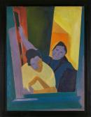 EWALD Reinhold 1890-1974,Zwei Mädchen am Fenster,1920,Dobritz DE 2021-07-10