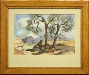 EWING Louis 1908-1983,Tree in a Rocky Landscape,Clars Auction Gallery US 2010-12-04