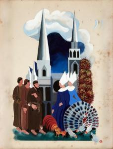 EXTER Alexandra Alexandrov,Illustration for François Villon's 'Les Lais',1944,Bonhams 2023-05-30