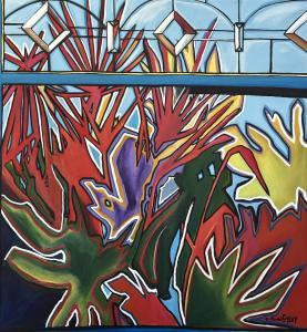 EYLEY Claudia Pond 1946,Garden Window,1980,International Art Centre NZ 2023-10-24