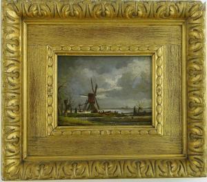 EYMER Arnoldus Johannes 1803-1863,Dutch river landscape,Burstow and Hewett GB 2014-11-19
