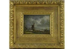 EYMER Arnoldus Johannes 1803-1863,Dutch river landscape with windmill,Burstow and Hewett 2015-08-26