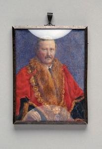 EYRES FROST M 1924,a miniature portrait of a gentleman in fur trimmed,Bonhams GB 2005-03-09