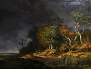 EZDORF Johann Christian M 1801-1851,Seenlandschaft bei Aufziehendem Gewitter , ,1831,John Nicholson 2020-05-13