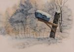 EZELL Sandy 1900-2000,Snowscape w/mailbox,Jack Eubanks US 2010-01-23