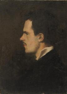 FÉLIX Auguste 1800-1800,Portrait d'un homme de profil à la fine moustache,Sadde FR 2018-12-12
