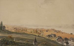 FÜSSLI Heinrich II 1755-1829,Vue des environs et du lac de Zurich prise de la p,Schuler 2020-06-24