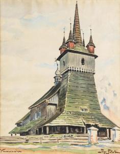 FAŁAT Togo Kazimierz 1904-1981,Kościół w Komorowicach (Wola Justow,20th century,Sopocki Dom Aukcjny 2021-12-15