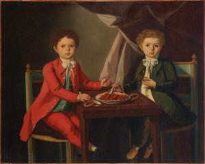 FABBRINI Giuseppe Antonio,A portrait of two children eating strawberries,Sotheby's 2023-03-22