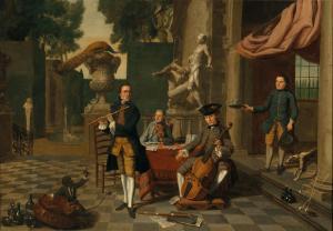 FABER Johann 1778-1846,Musicians on a classical terrace,1761,Palais Dorotheum AT 2022-05-12