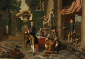 FABER Johann 1778-1846,Musicians on a terrace,1761,Palais Dorotheum AT 2023-06-21