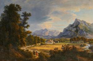 FABER Johann 1778-1846,The Hoher Göll and the Untersberg near Salzburg,1838,Van Ham DE 2023-05-15