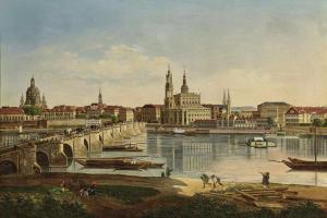 FABER Karl Gott. Traugott,View of Dresden from the Right Bank of the Elbe,Neumeister 2019-10-22