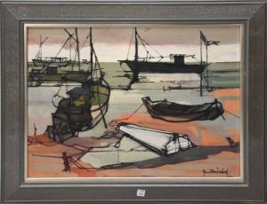 FABER LIMBERT Jean 1902-1979,boats on harbor,20th century,Hood Bill & Sons US 2022-08-16
