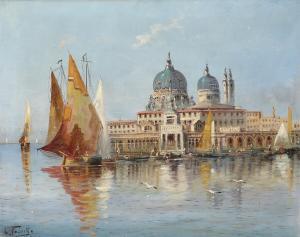 FABRETTO L. 1843-1902,View of Punta della Dogana with Santa Maria della ,Bruun Rasmussen 2023-10-23