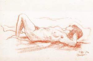 FABRICIUS Johan 1899-1981,studie of nude,Glerum NL 2011-09-19