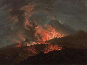 FABRIS Pietro 1740-1792,Mount Vesuvius erupting at night with elegant figu,Bonhams GB 2023-12-06