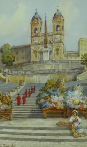 FACCIOLA Gaetano 1868-1949,The Spanish Steps in Rome,Batemans Auctioneers & Valuers GB 2018-11-03