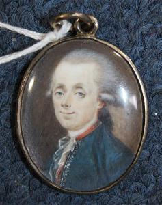 FACHE 1778-1795,A gentleman wearing a blue coat,Gorringes GB 2015-06-25