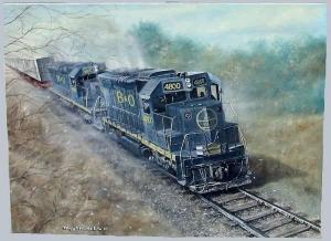 FACHET Tony 1900-1900,B & O # 4800 train scene,Alderfer Auction & Appraisal US 2007-06-15