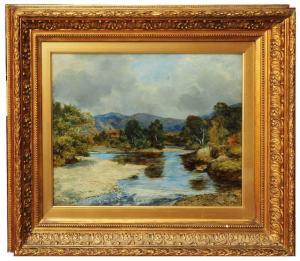 FAED James 1821-1911,River landscape with distant mountains,Mallams GB 2019-07-10