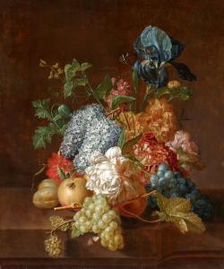 FAES Pieter 1750-1814,Still Life with Flowers and Fruit on a Stone Ledge,Lempertz DE 2021-07-15