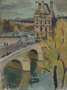 FAGES Arthur 1902-1984,Paris, la Seine au Louvre,Ader FR 2021-01-26