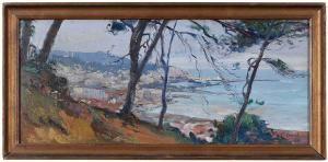 FAGET GERMAIN Pierre 1890-1961,View of the Coast of France,1931,Brunk Auctions US 2022-11-10