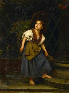 FAGIONI B B,A young girl returning home with cuttings,1878,Bonhams GB 2015-10-05