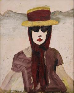 FAHEY Jacqueline 1929,Self Portrait,1962,International Art Centre NZ 2023-11-28